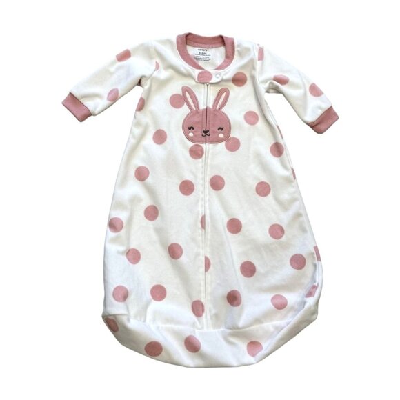 Carters Baby Girl Fleece Sleep Bag Lot of 2 Size 3-6M Floral & Bunny Pink/White - Picture 4 of 6